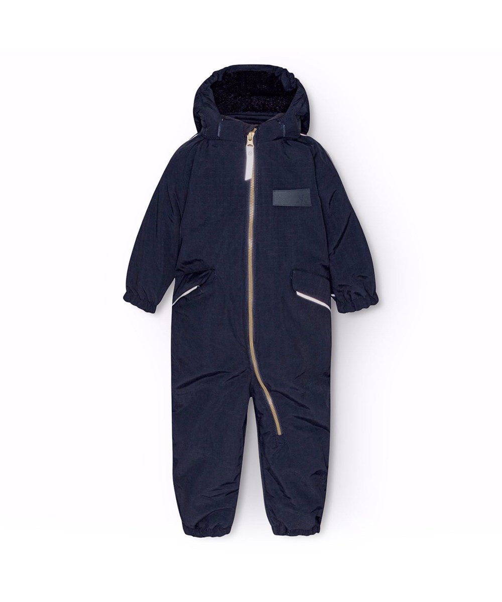 Hyde - Dark Night - Dark blue warm snowsuit for babies and toddlers in recycled polyester.