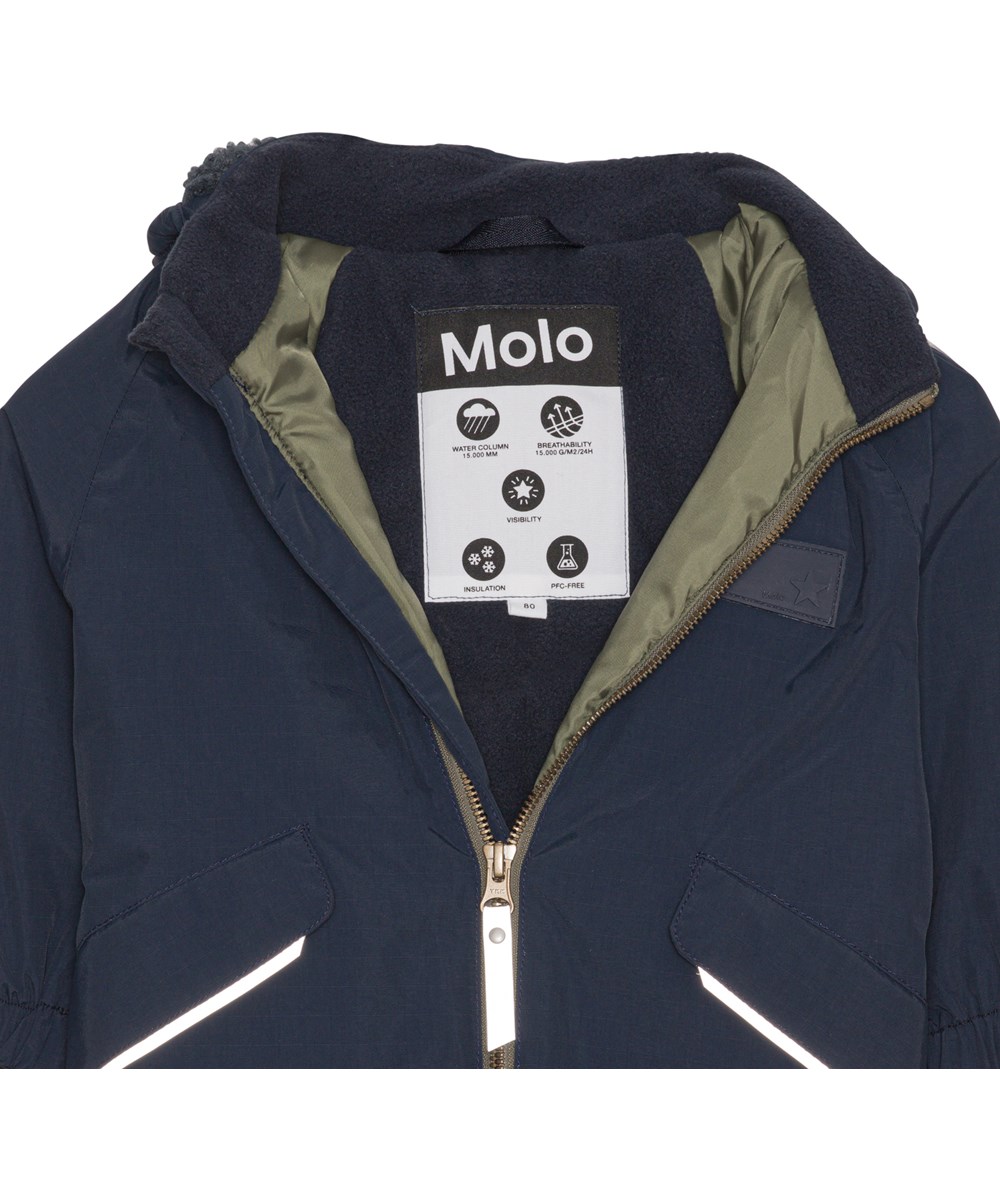 Hyde - Night Navy - Recycled dark blue snowsuit for young children