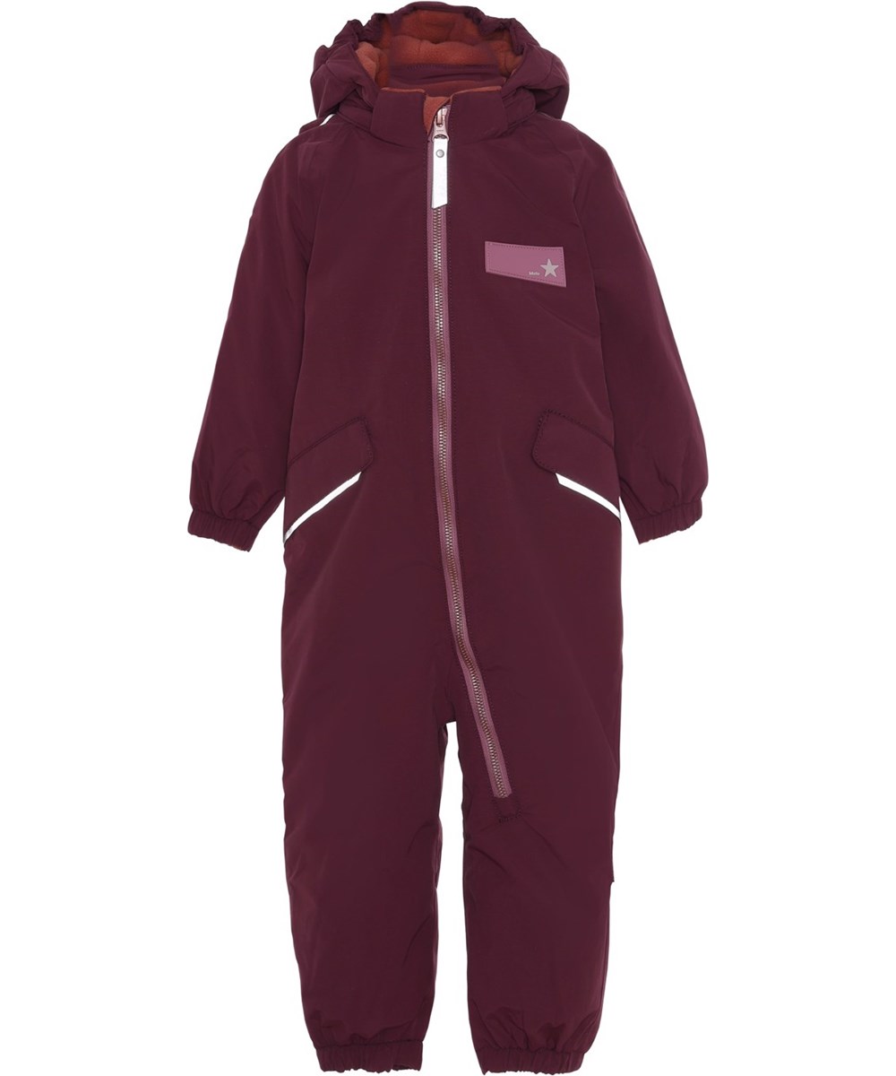 Hyde - Tulip Red - Recycled dark red snowsuit with reflectors 