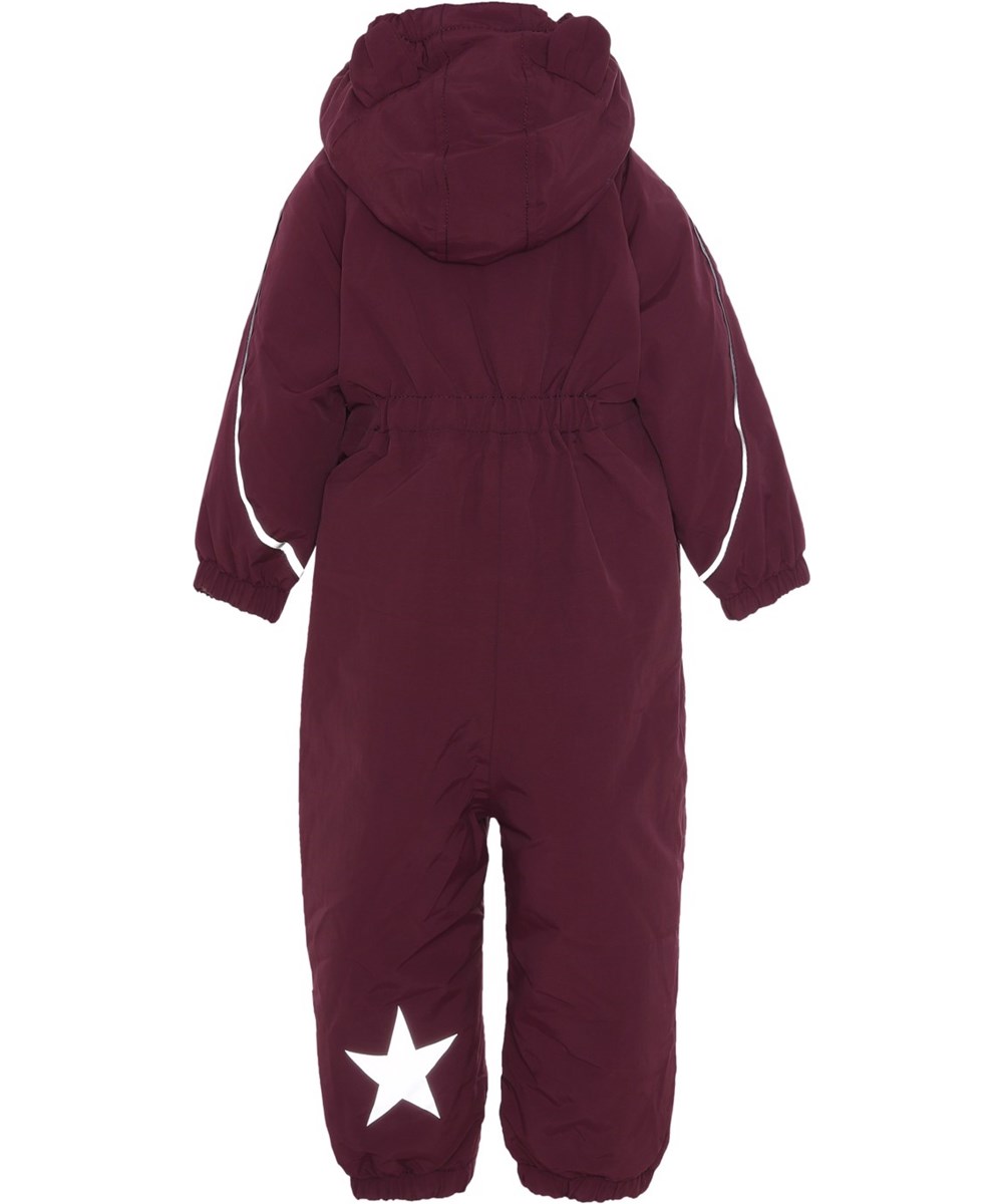 Hyde - Tulip Red - Recycled dark red snowsuit with reflectors 