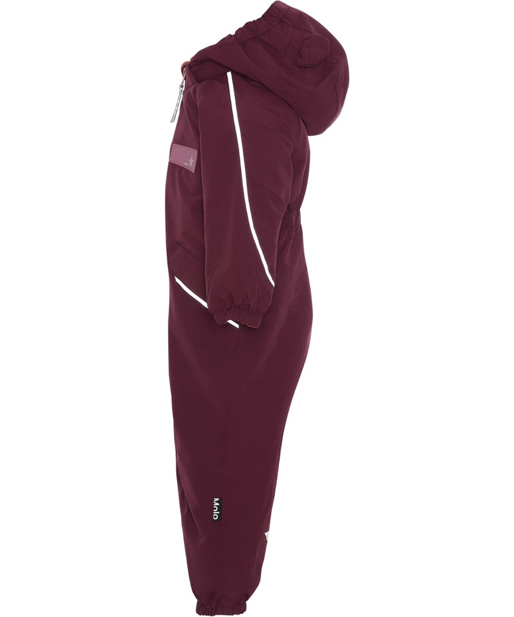 Hyde - Tulip Red - Recycled dark red snowsuit with reflectors 