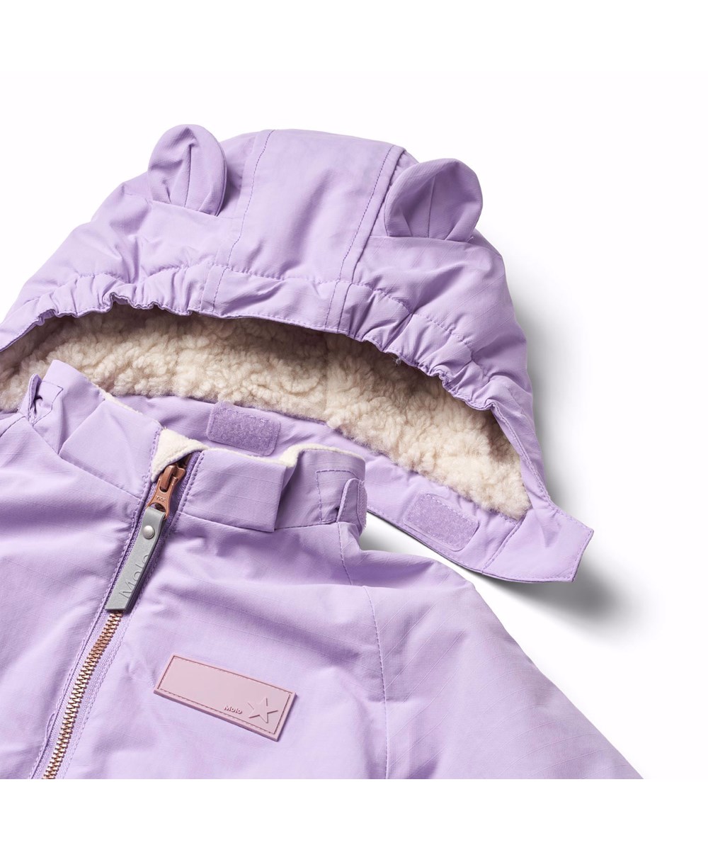 Hyde - Viola - Purple warm snowsuit for babies and toddlers in recycled polyester.