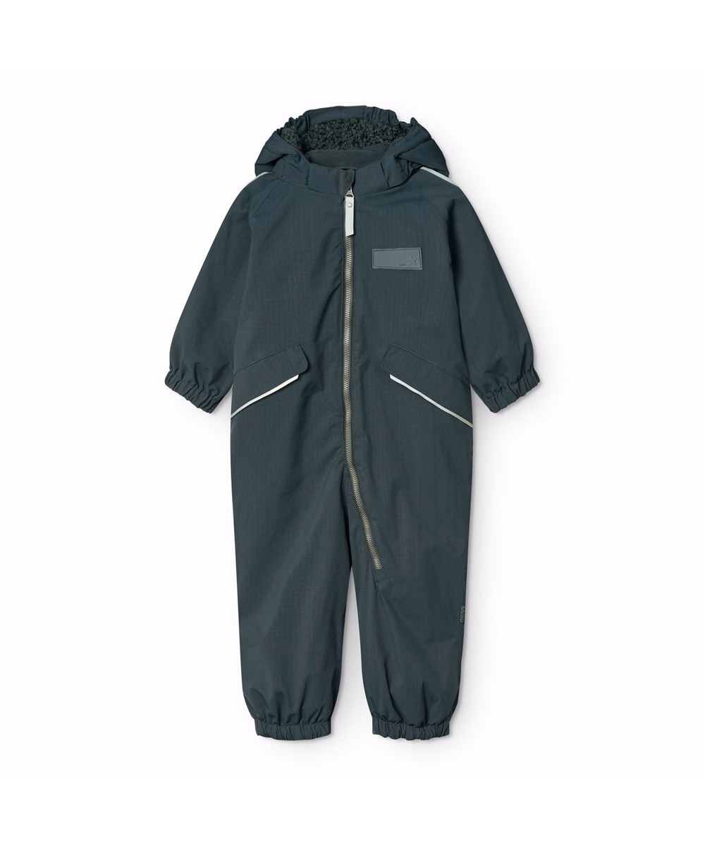 Hyde - Night Navy - Water-repellent dark blue jumpsuit for the little ones, made of recycled nylon.