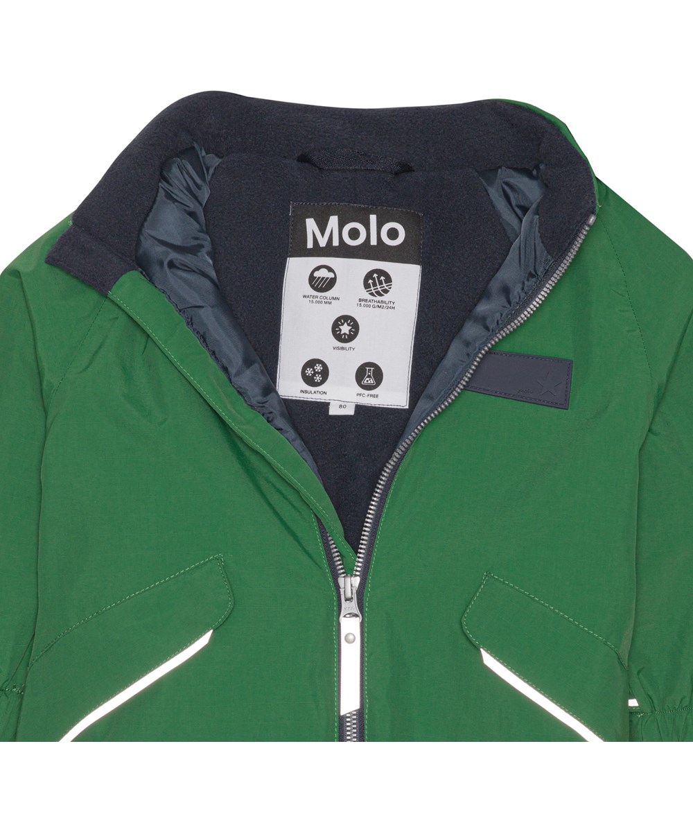 Hyde - Woodland Green - Recycled green snowsuit for young children