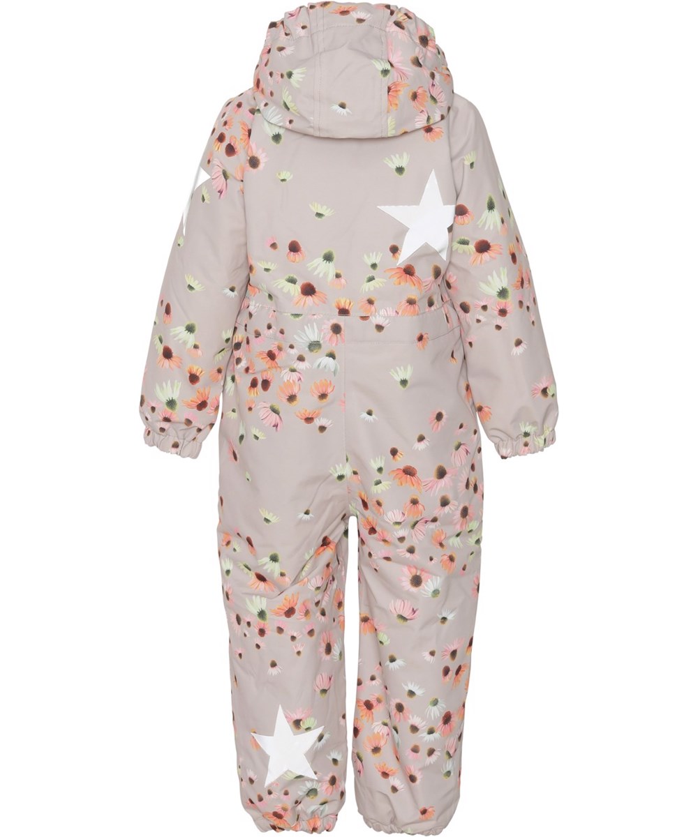 Pingo - Autumn Flowers - Recycled pink waterproof snowsuit with flowers