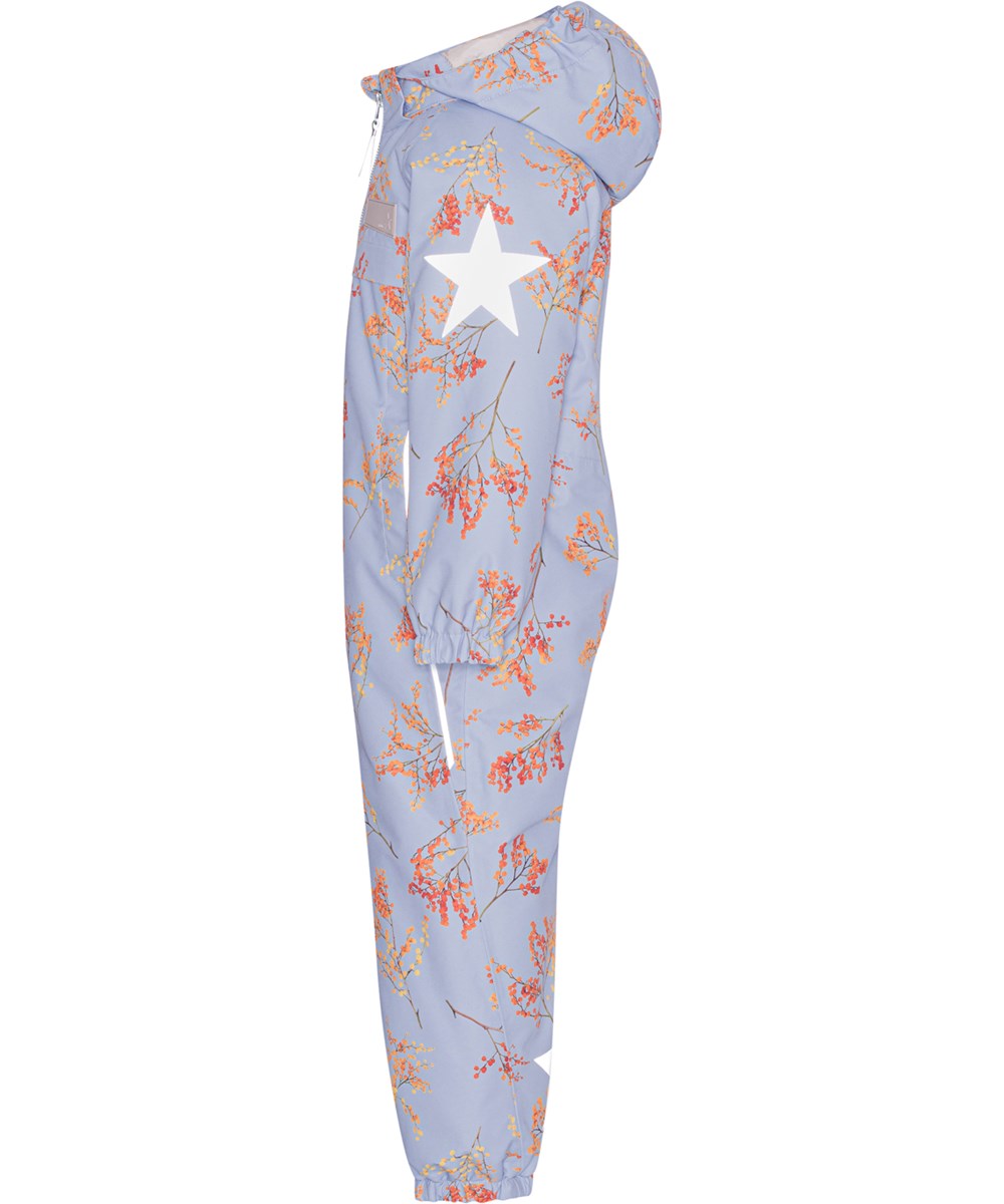 Pingo - Cosmic Mimosa - Recycled light purple snowsuit with a print of orange branches