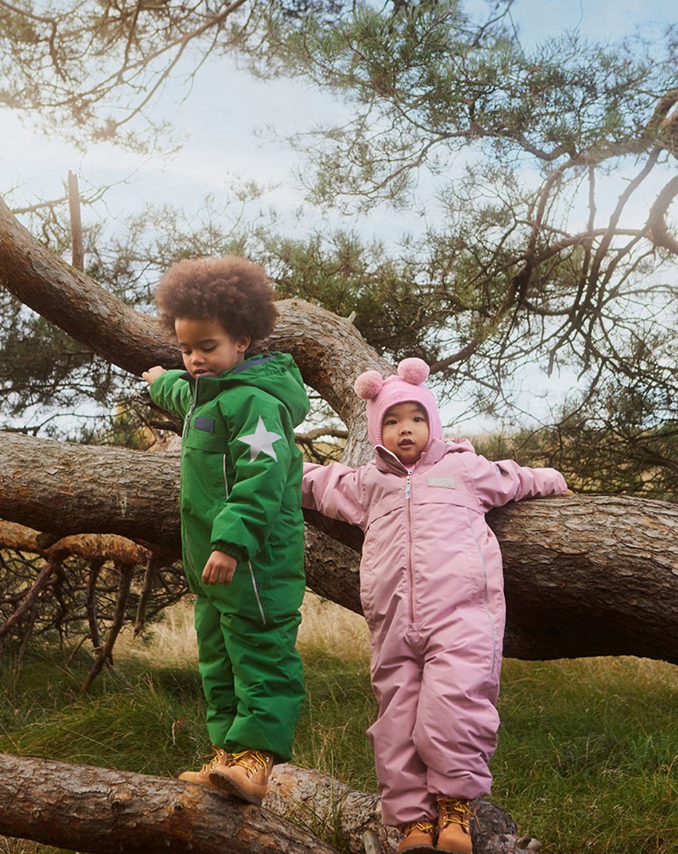 Pingo - Fox Glove - Recycled pink snowsuit with reflectors