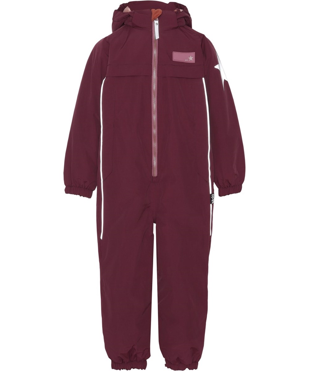 Pingo - Tulip Red - Recycled dark red waterproof snowsuit