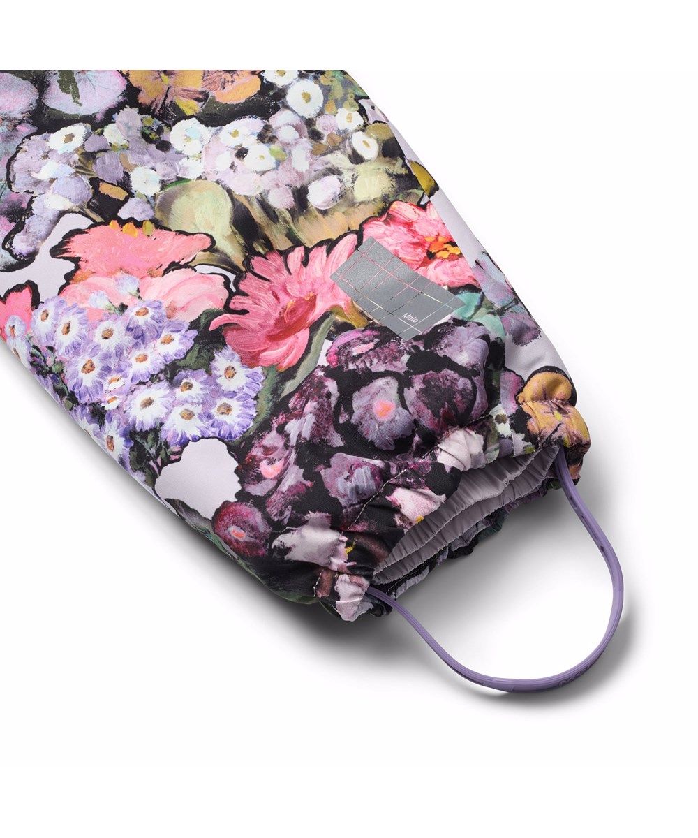 Pingo - Flower Art - Water-repellent floral jumpsuit, made of recycled nylon, suitable for temperatures down to -10°C.