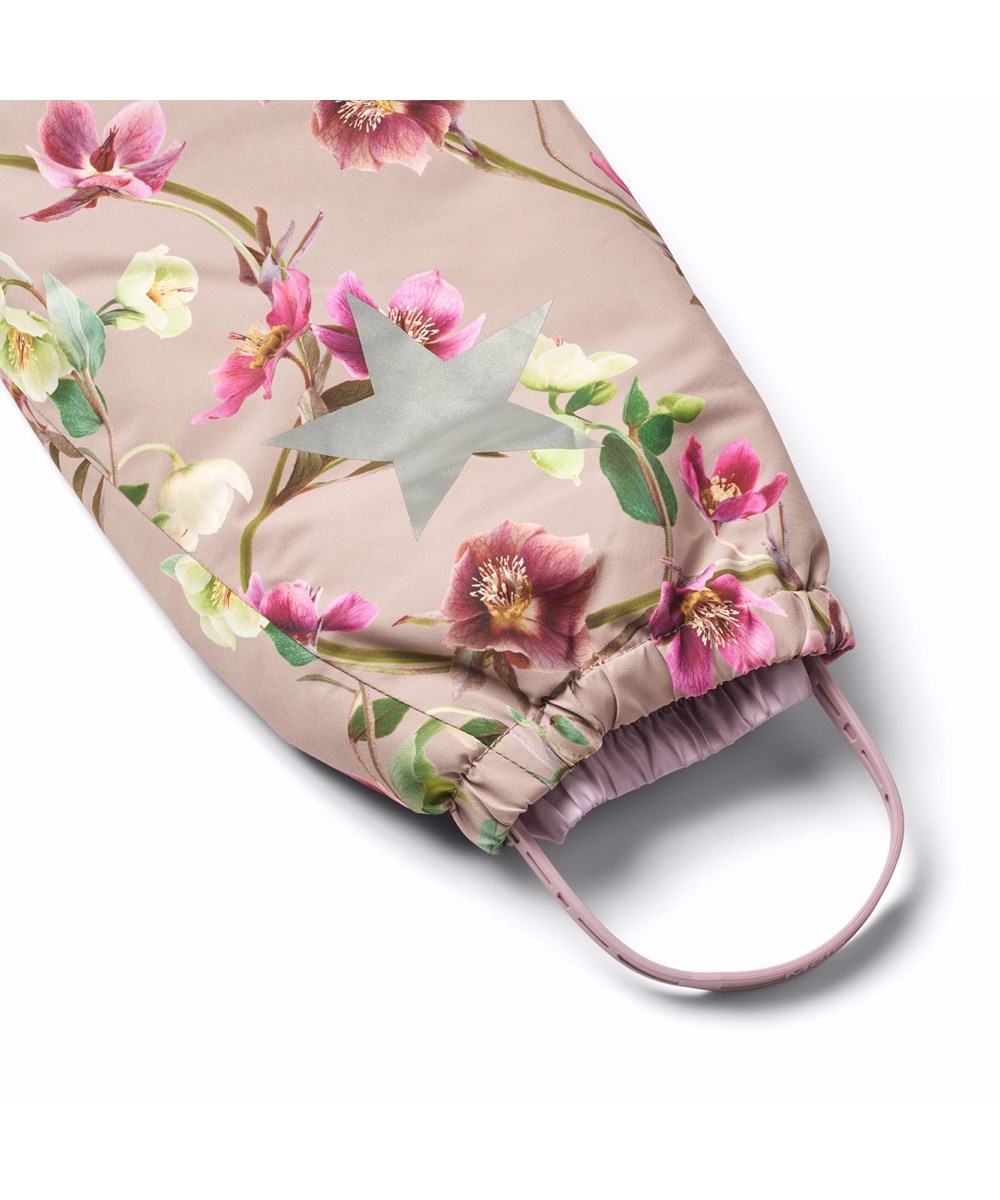 Pingo - Winter Roses - Children's snowsuit in recycled polyester with floral print.