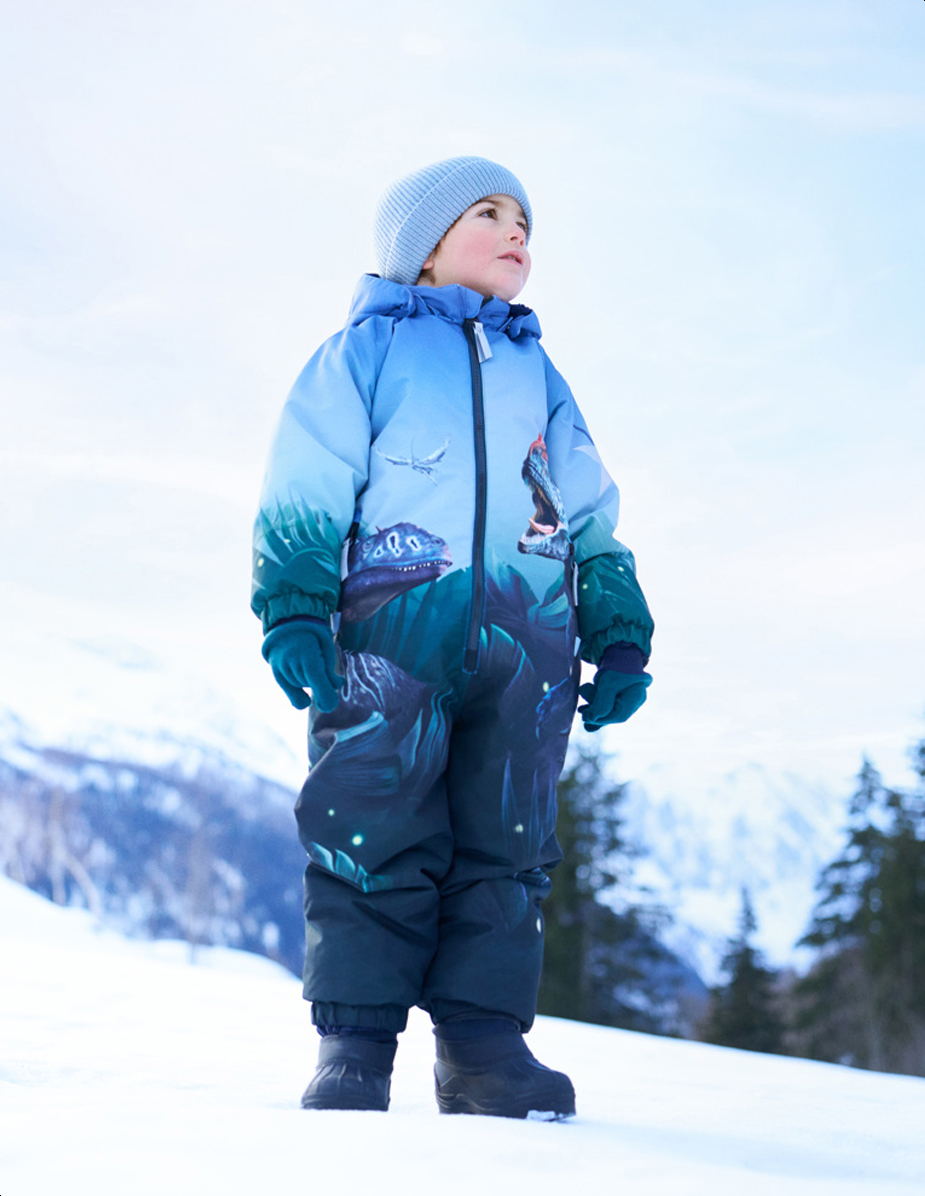 Polar - Amazing Dino - Blue and green children's snowsuit in