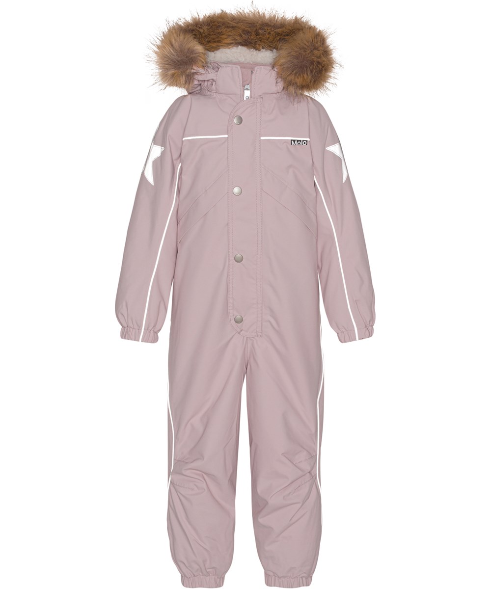 Polaris Fur - Berry Ice - Recycled snowsuit in pink with faux fur collar