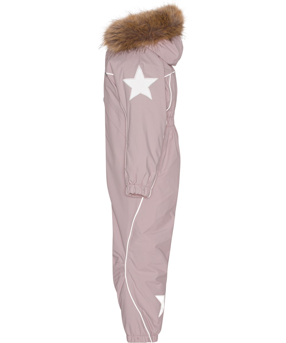 Polaris Fur - Berry Ice - Recycled snowsuit in pink with faux fur collar