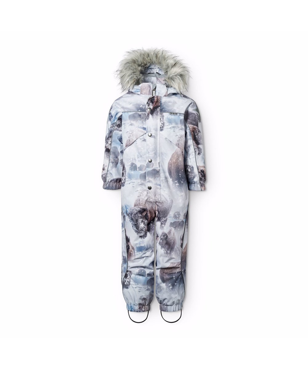 Polaris Fur - Bison - Wind and waterproof snowsuit with a print of bison for a cold winter or ski holiday in recycled polyester and padded with 3M™ Thinsulate™.