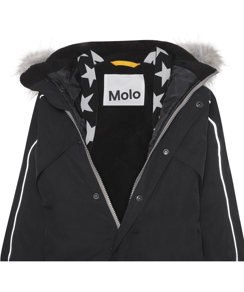 Polaris Fur - Black - Recycled black snowsuit reflector