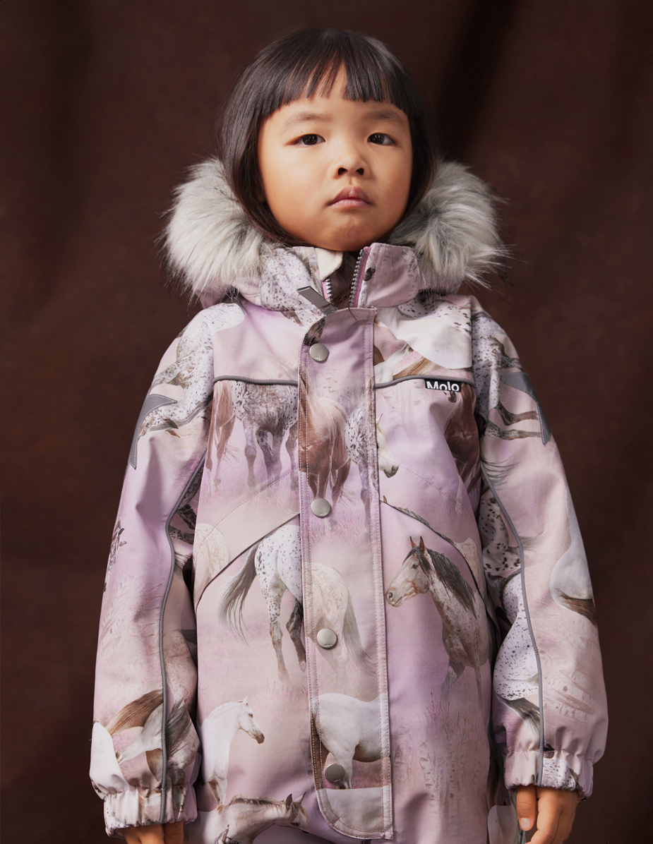 Polaris Fur - Dreamy Horses - Children's snowsuit in recycled