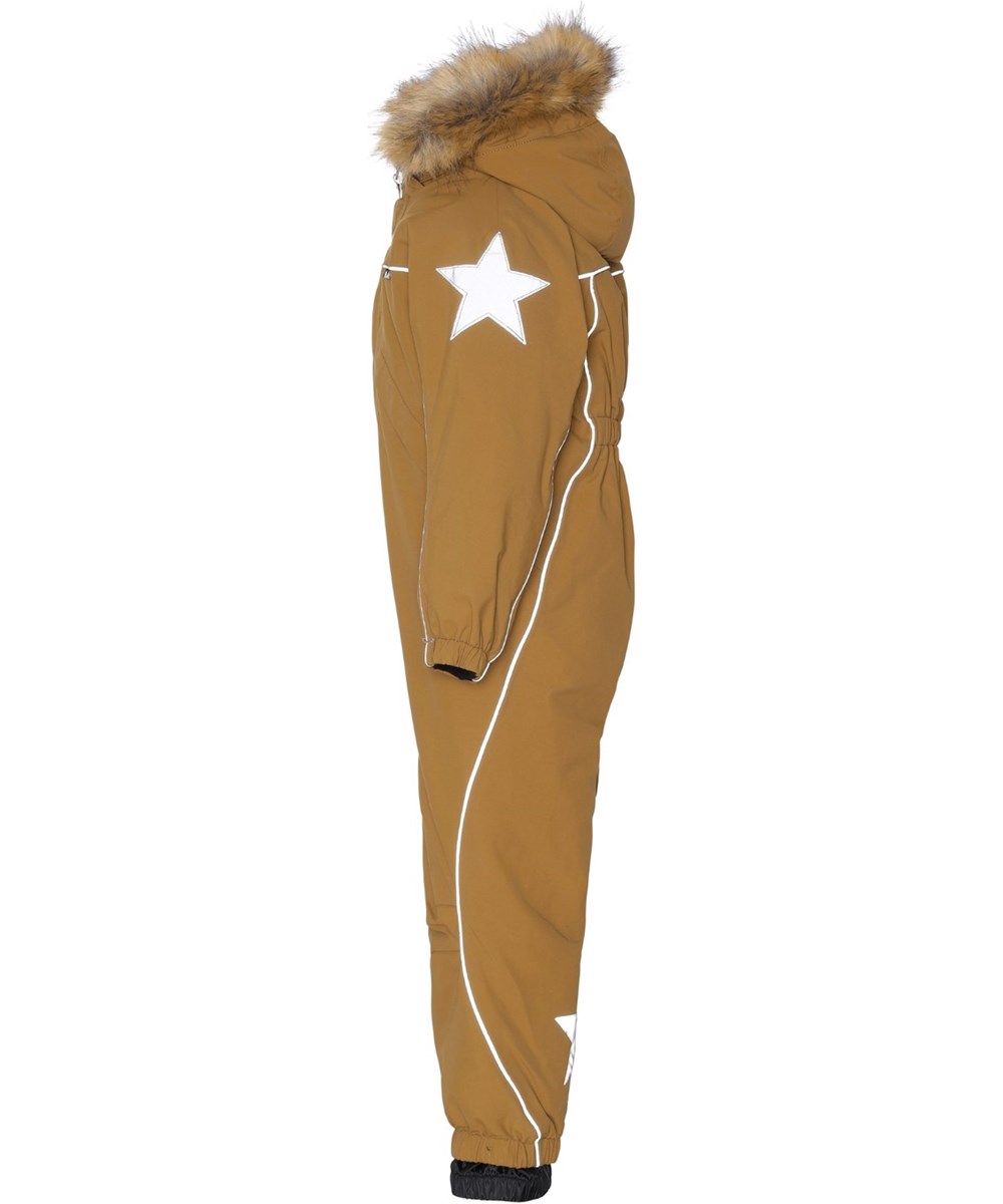 Polaris Fur - Earthy - Recycled snowsuit in brown and fur trim