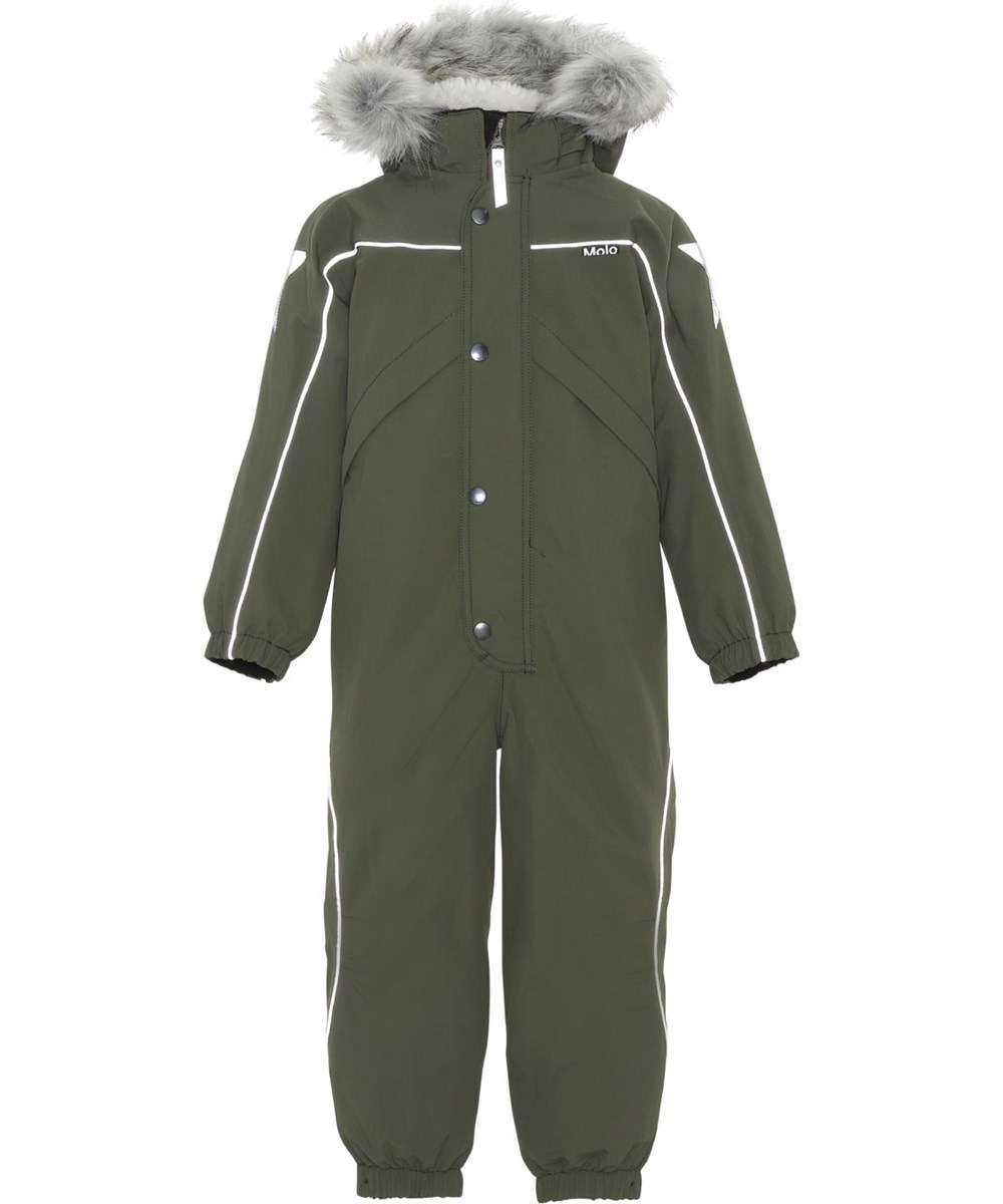 Polaris Fur - Forest - Recycled snowsuit in green and fur trim