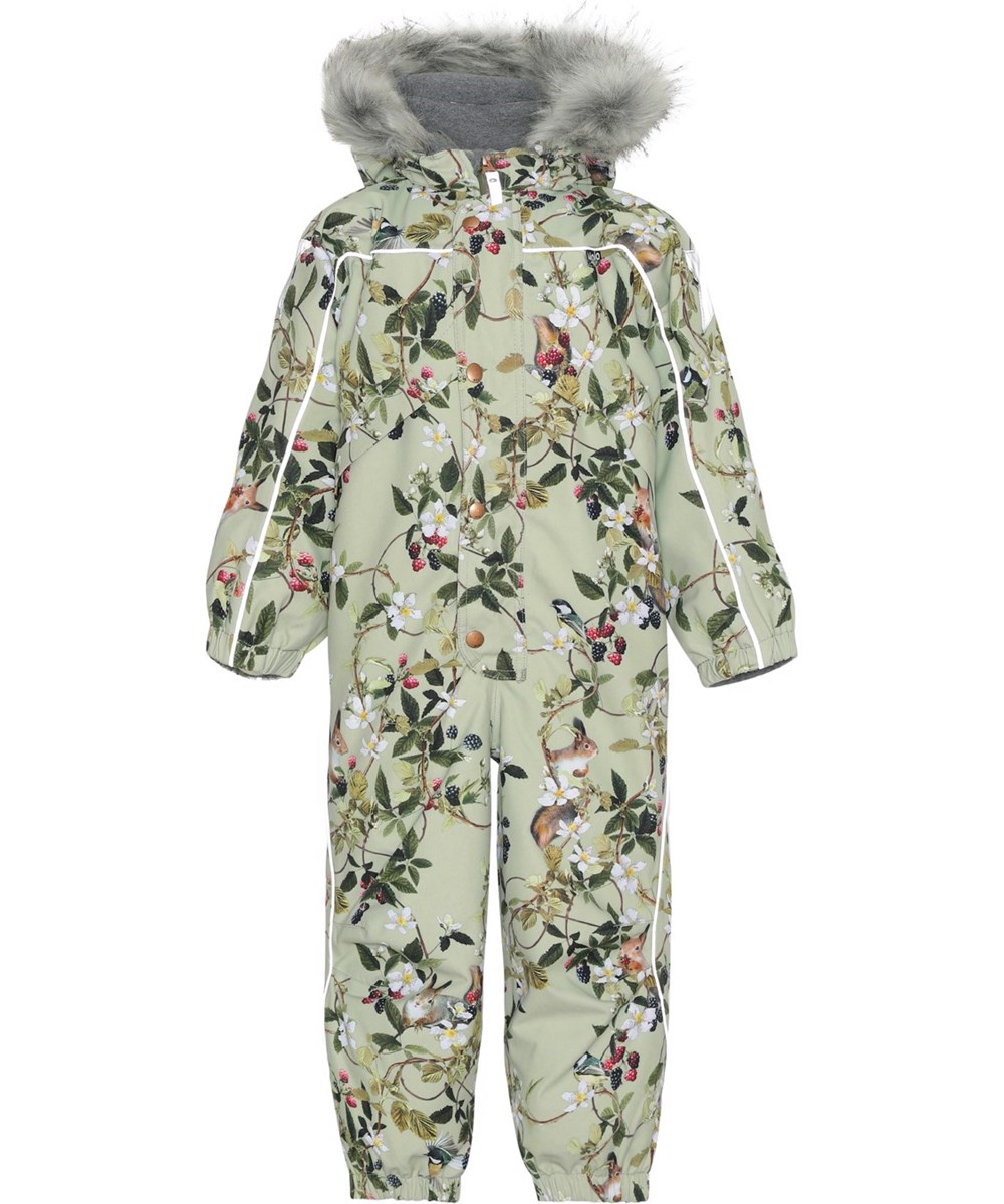 Polaris Fur - Forest Life - Recycled snowsuit with berries and floral print 
