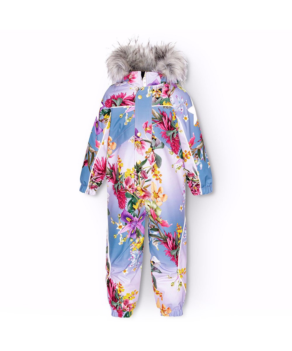 Polaris Fur - Gradient Bloom - Children's snowsuit in recycled polyester with floral print.
