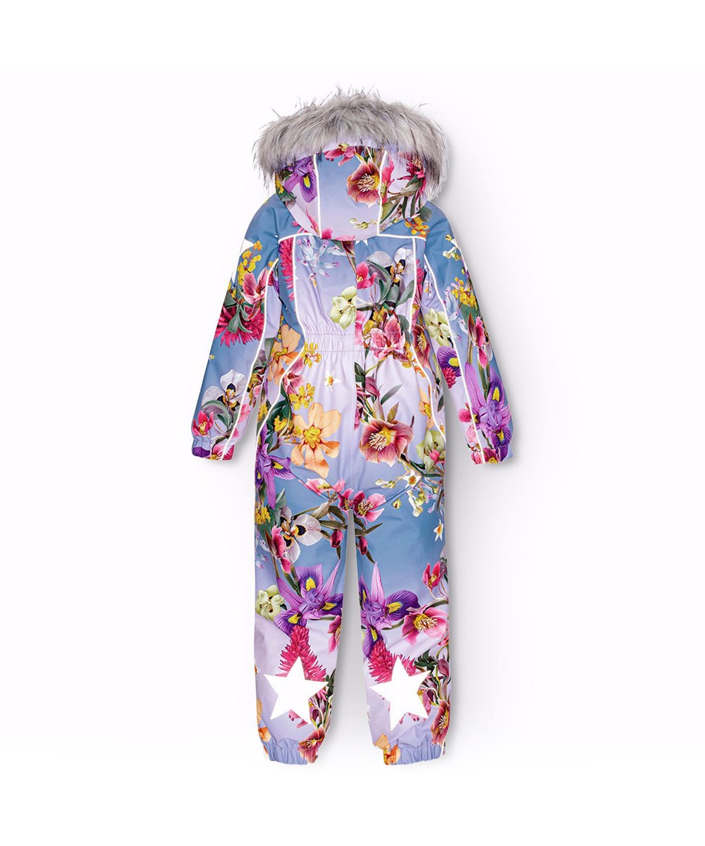 Polaris Fur - Gradient Bloom - Children's snowsuit in recycled polyester with floral print.