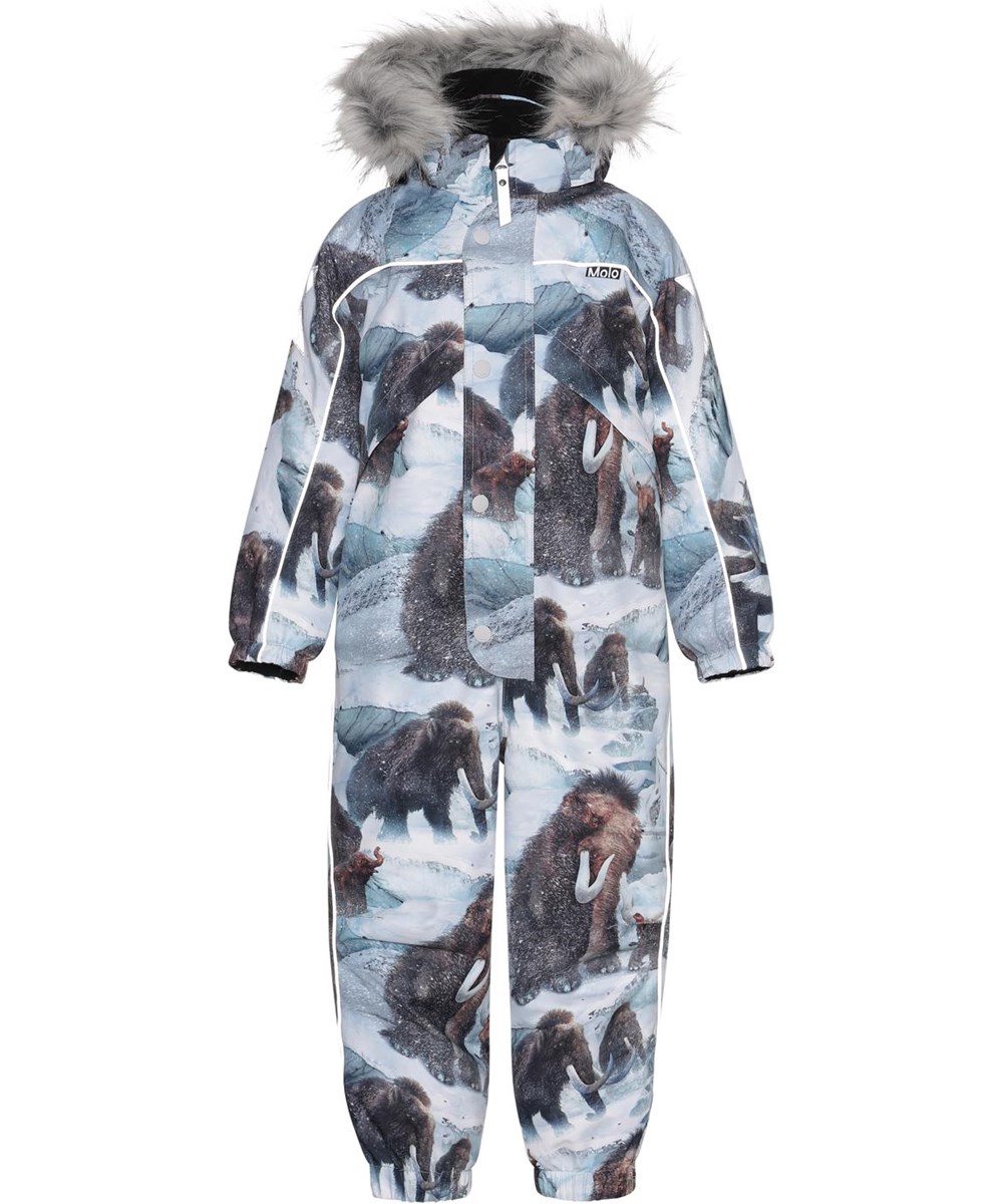 Polaris Fur - Mammoth - Recycled light blue snowsuit with mammoth print