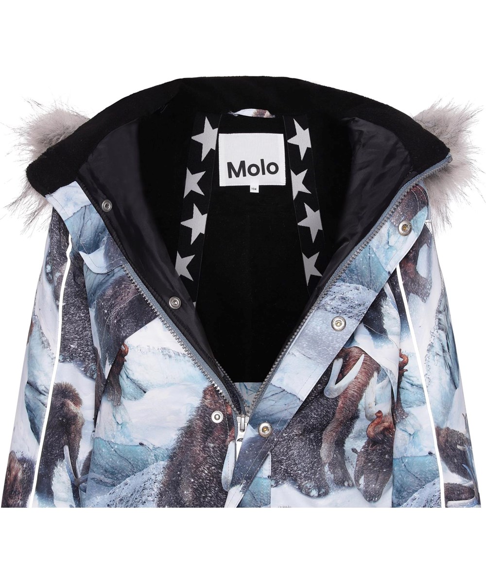 Polaris Fur - Mammoth - Recycled light blue snowsuit with mammoth print