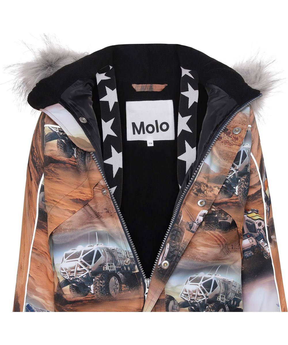 Polaris Fur - Mars - Recycled brown snowsuit with print of Mars 