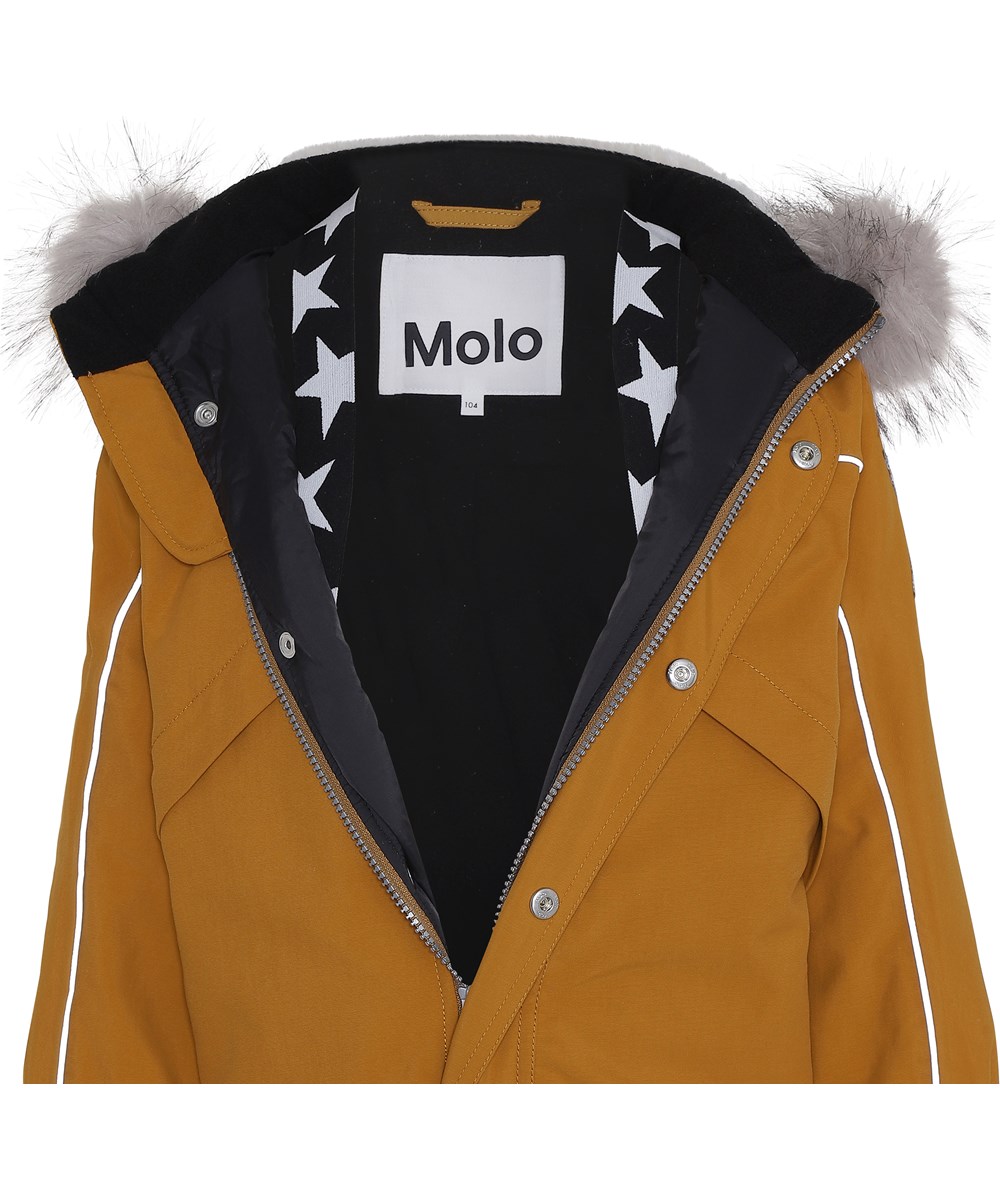 Polaris Fur Recycle - Autumn Leaf - Recycled mustard coloured snowsuit fur 