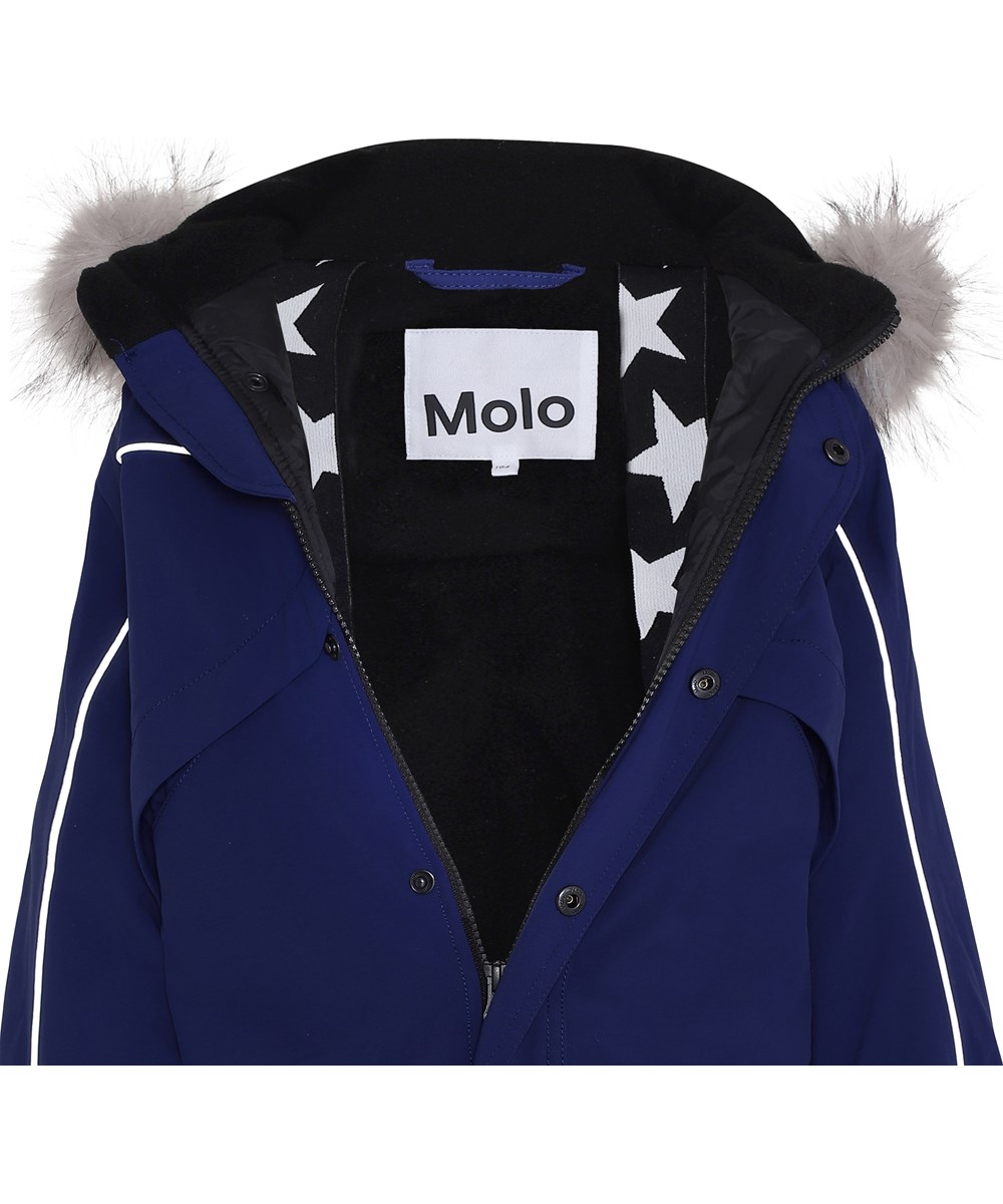 Polaris Fur Recycle - Ink Blue - Recycled blue snowsuit fur collar