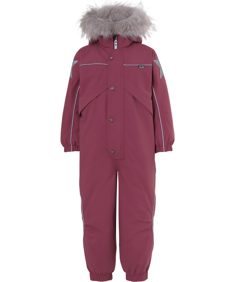 Polaris Fur Recycle - Maroon - Recycled bordeaux snowsuit fur collar