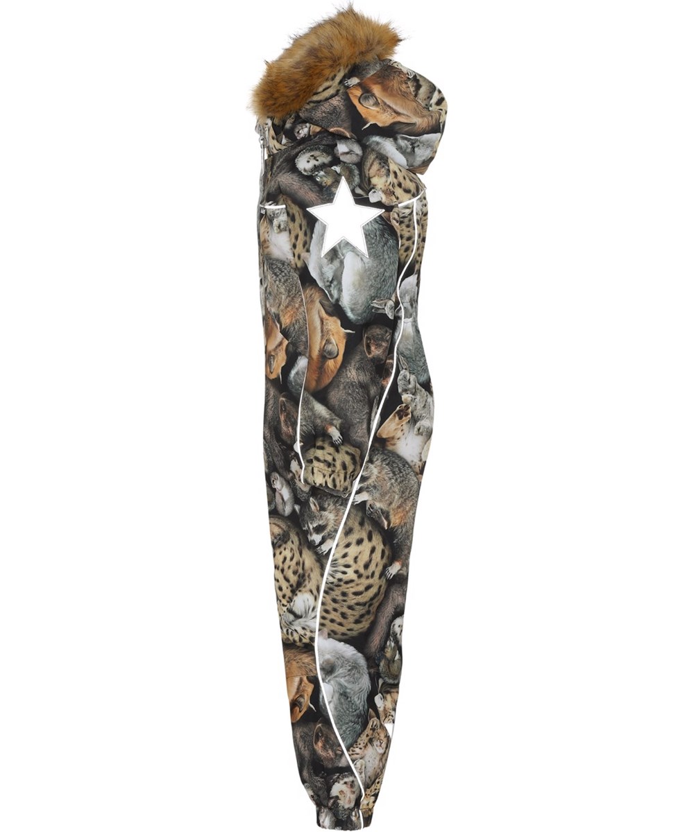 Polaris Fur - Sleeping Cubs - Recycled snowsuit animal print and fur