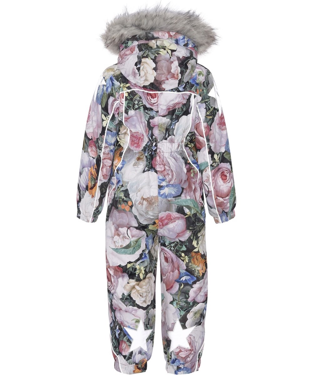 Polaris Fur - Still Life - Recycled snowsuit with flowers and fur 