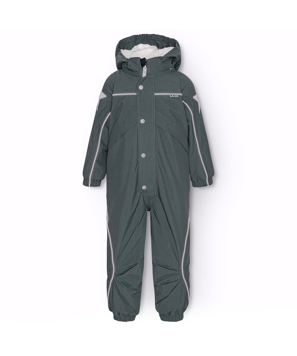 Polaris - Space Grey - Dark grey snowsuit for children in recycled polyester.
