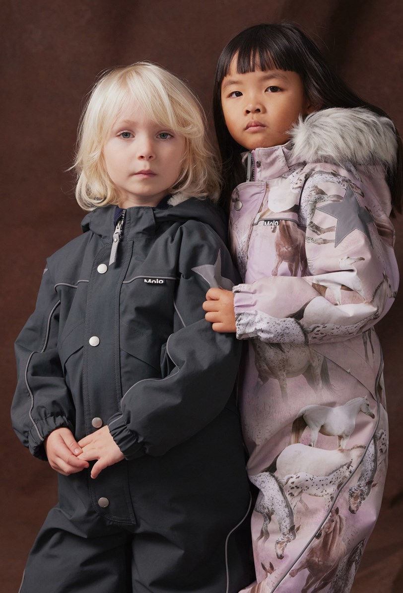 Polaris - Space Grey - Dark grey snowsuit for children in recycled polyester.