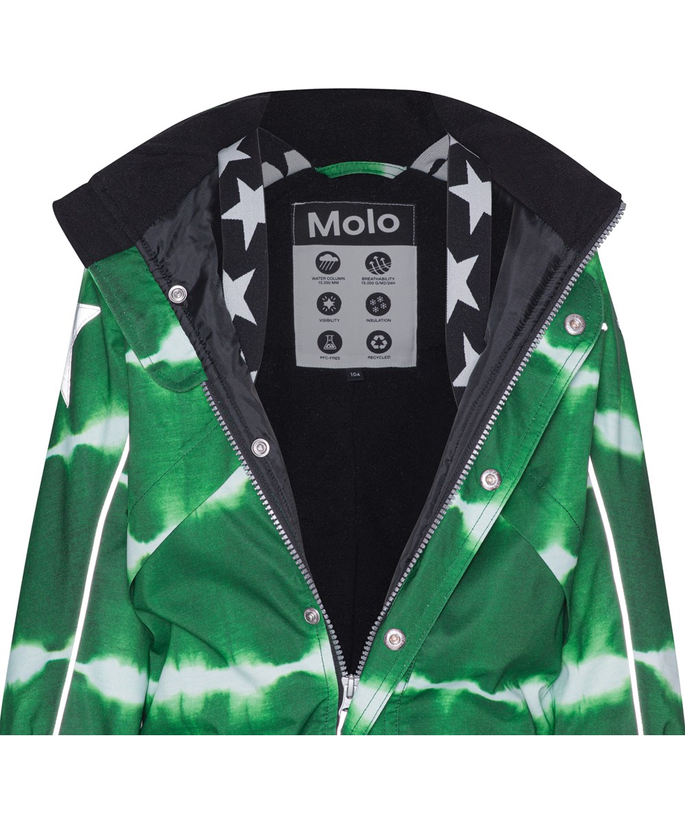 Polaris - Tie Dye Green - Recycled snowsuit with green tie-dye print