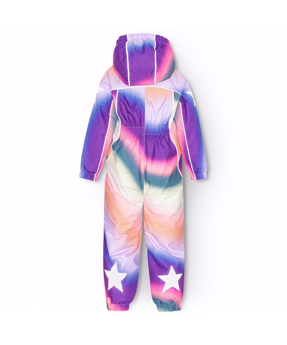Polaris - Wavy Rainbow - Children's snowsuit in recycled polyester with a multicoloured overflowing graffiti print.