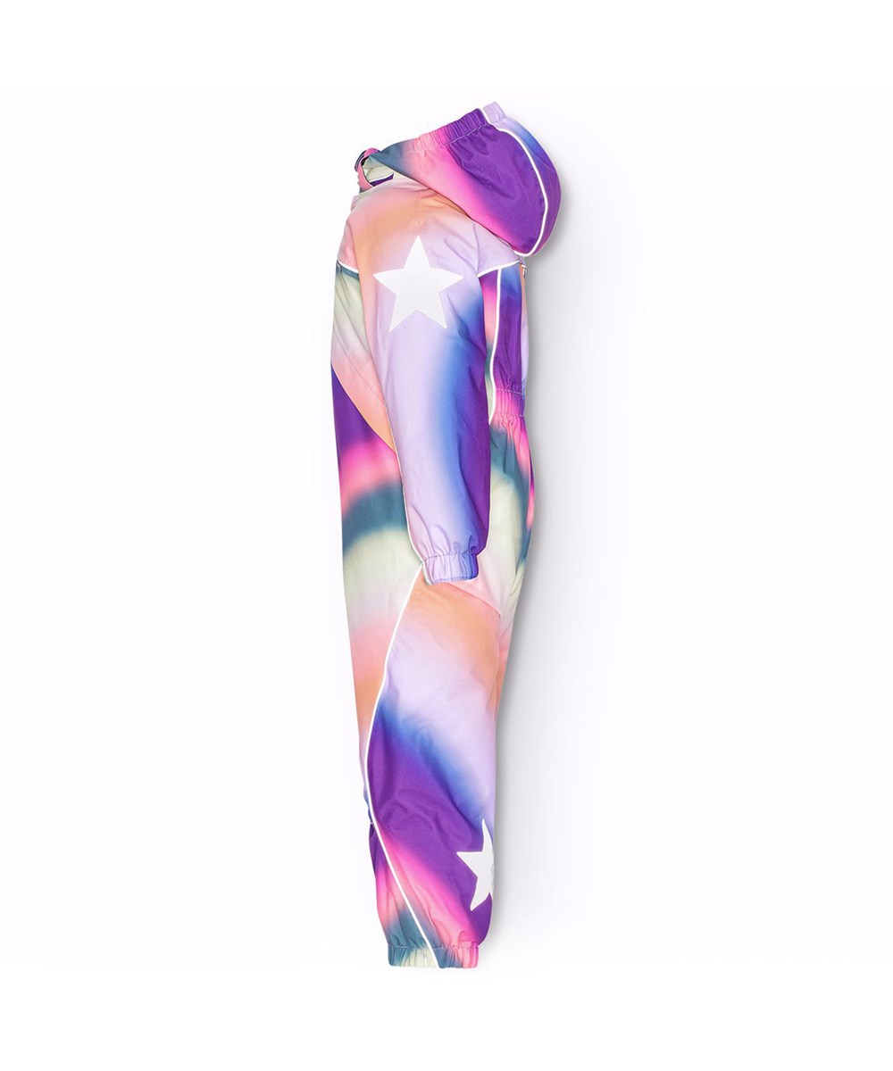 Polaris - Wavy Rainbow - Children's snowsuit in recycled polyester with a multicoloured overflowing graffiti print.