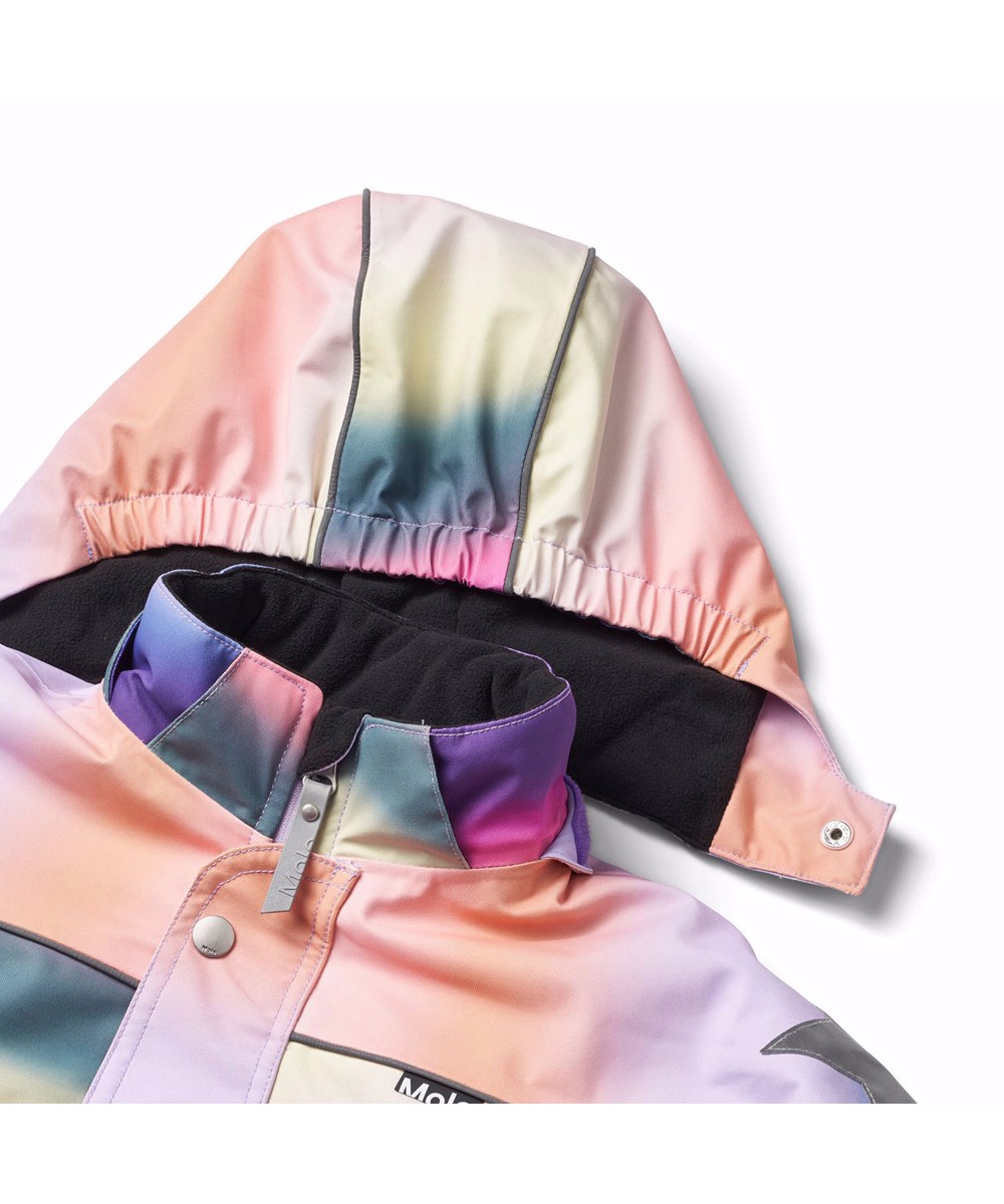 Polaris - Wavy Rainbow - Children's snowsuit in recycled polyester with a multicoloured overflowing graffiti print.