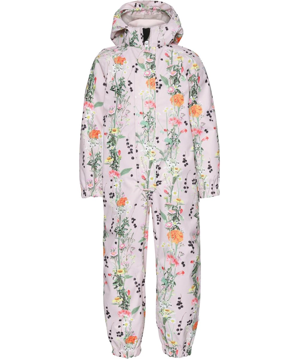 Polly - Vertical Flowers - Waterproof suit with floral print
