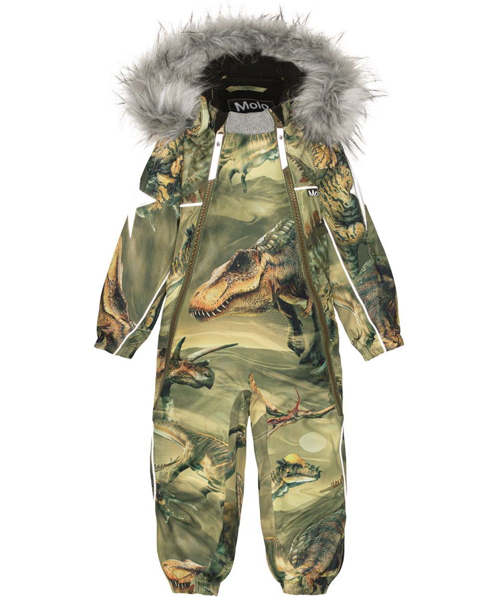 Pyxis Fur - Ancient Time - Recycled snowsuit with dinosaur print