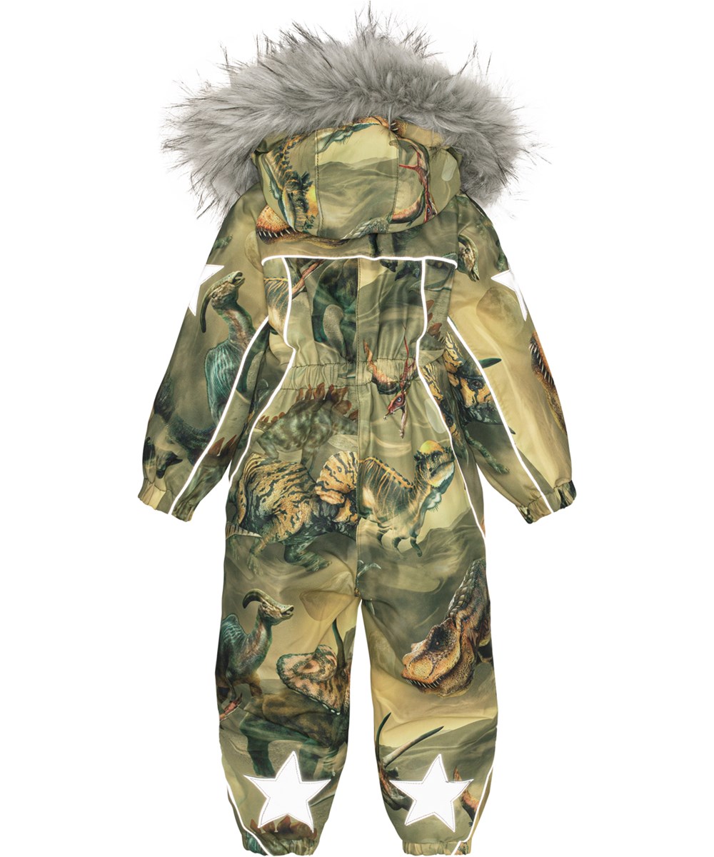 Pyxis Fur - Ancient Time - Recycled snowsuit with dinosaur print