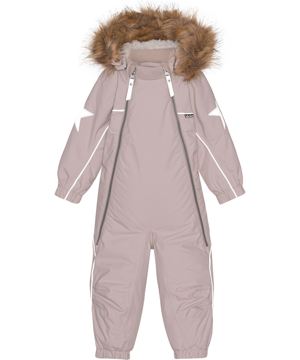 Pyxis Fur - Berry Ice - Recycled snowsuit in pink with faux fur collar