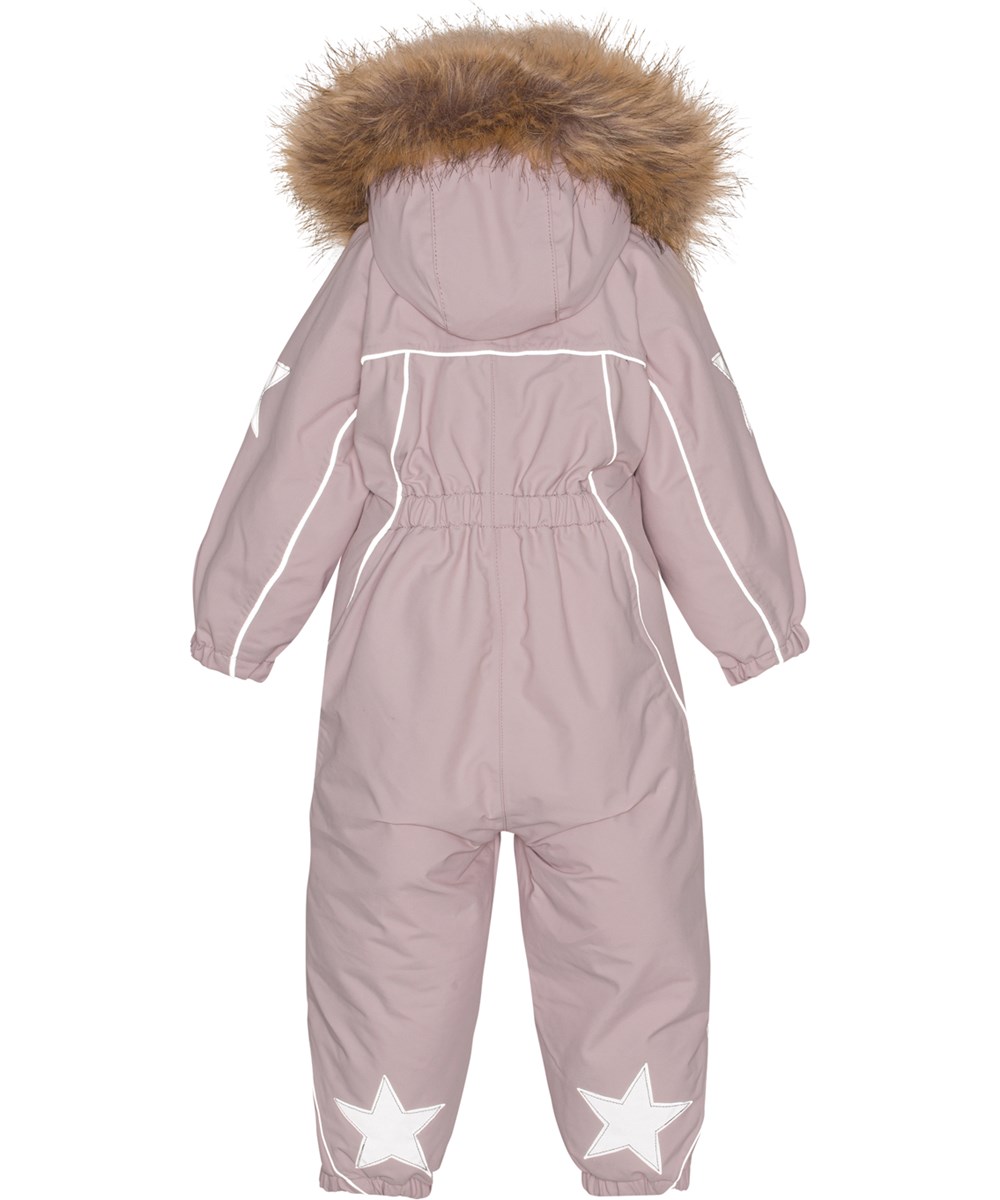 Pyxis Fur - Berry Ice - Recycled snowsuit in pink with faux fur collar
