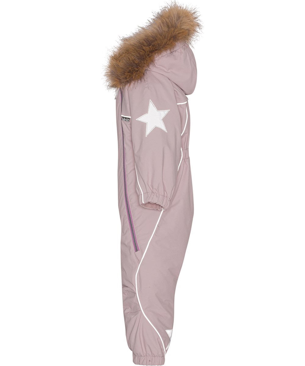 Pyxis Fur - Berry Ice - Recycled snowsuit in pink with faux fur collar