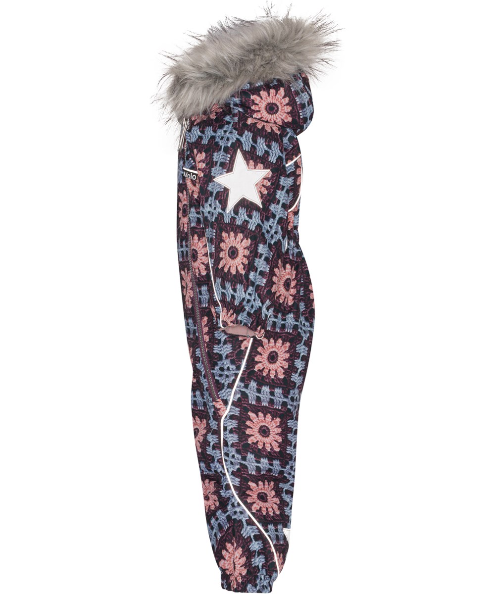 Pyxis Fur - Crochet - Recycled snowsuit with crochet print