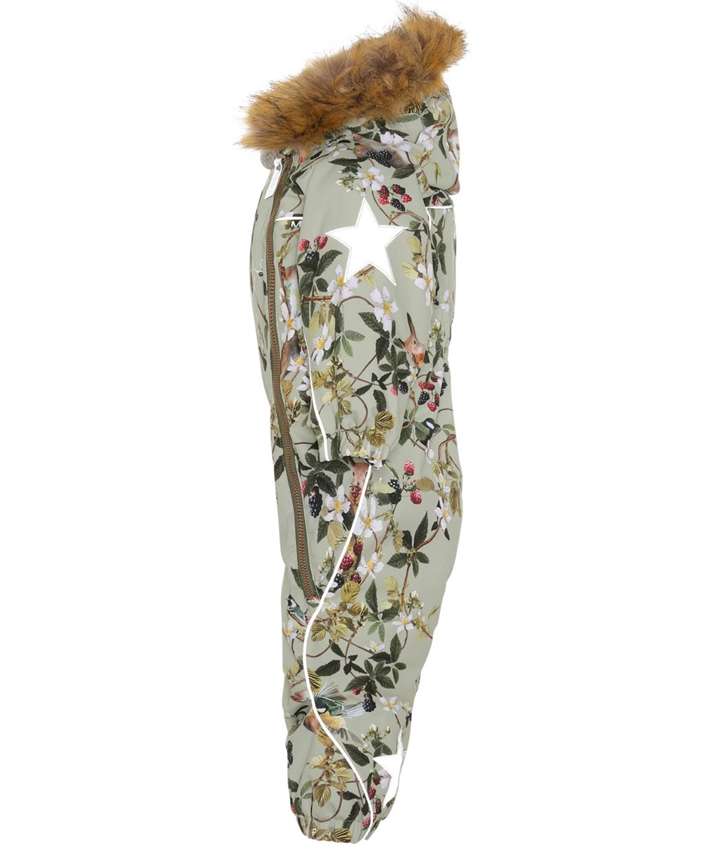 Pyxis Fur - Forest Life - Recycled snowsuit with berries and flowers