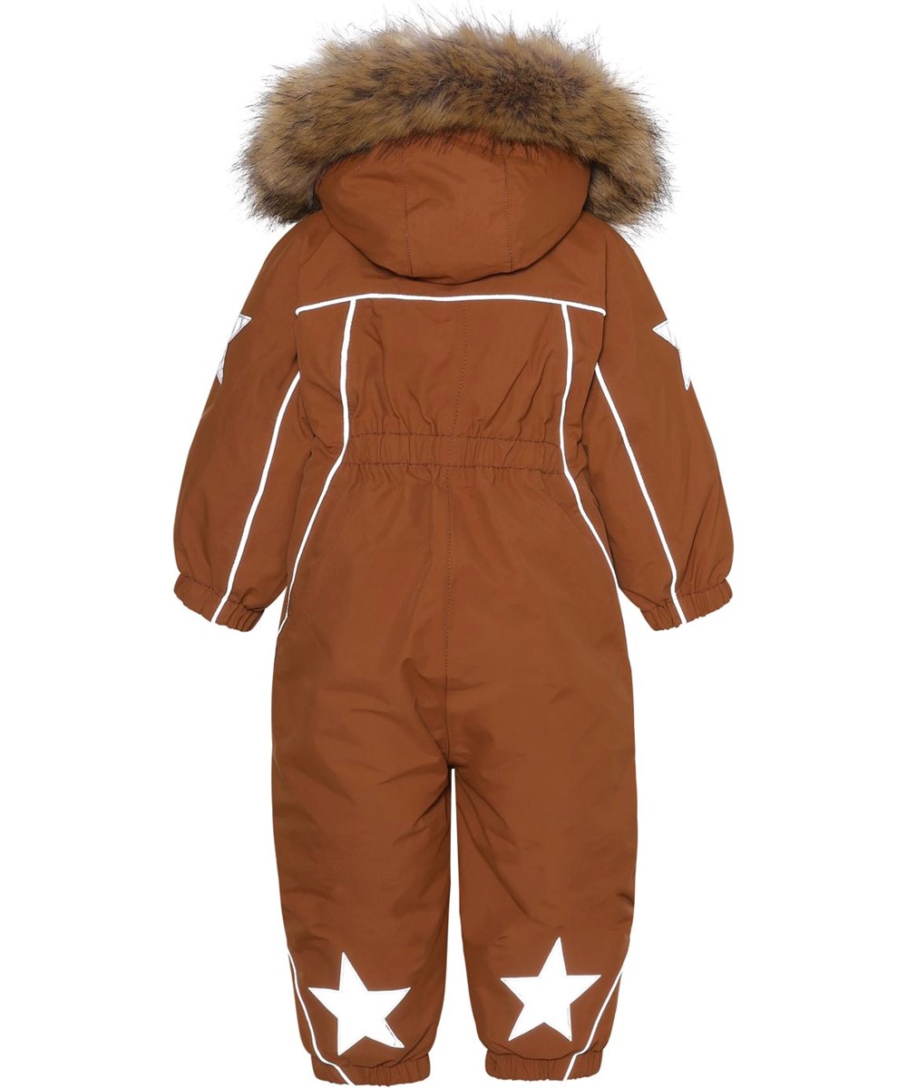 Pyxis Fur - Iron - Recycled baby snowsuit in brown with fur
