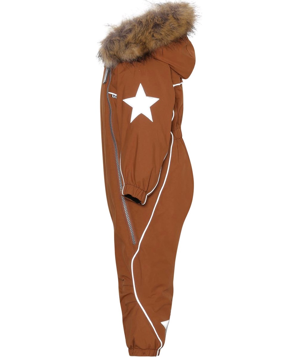 Pyxis Fur - Iron - Recycled baby snowsuit in brown with fur