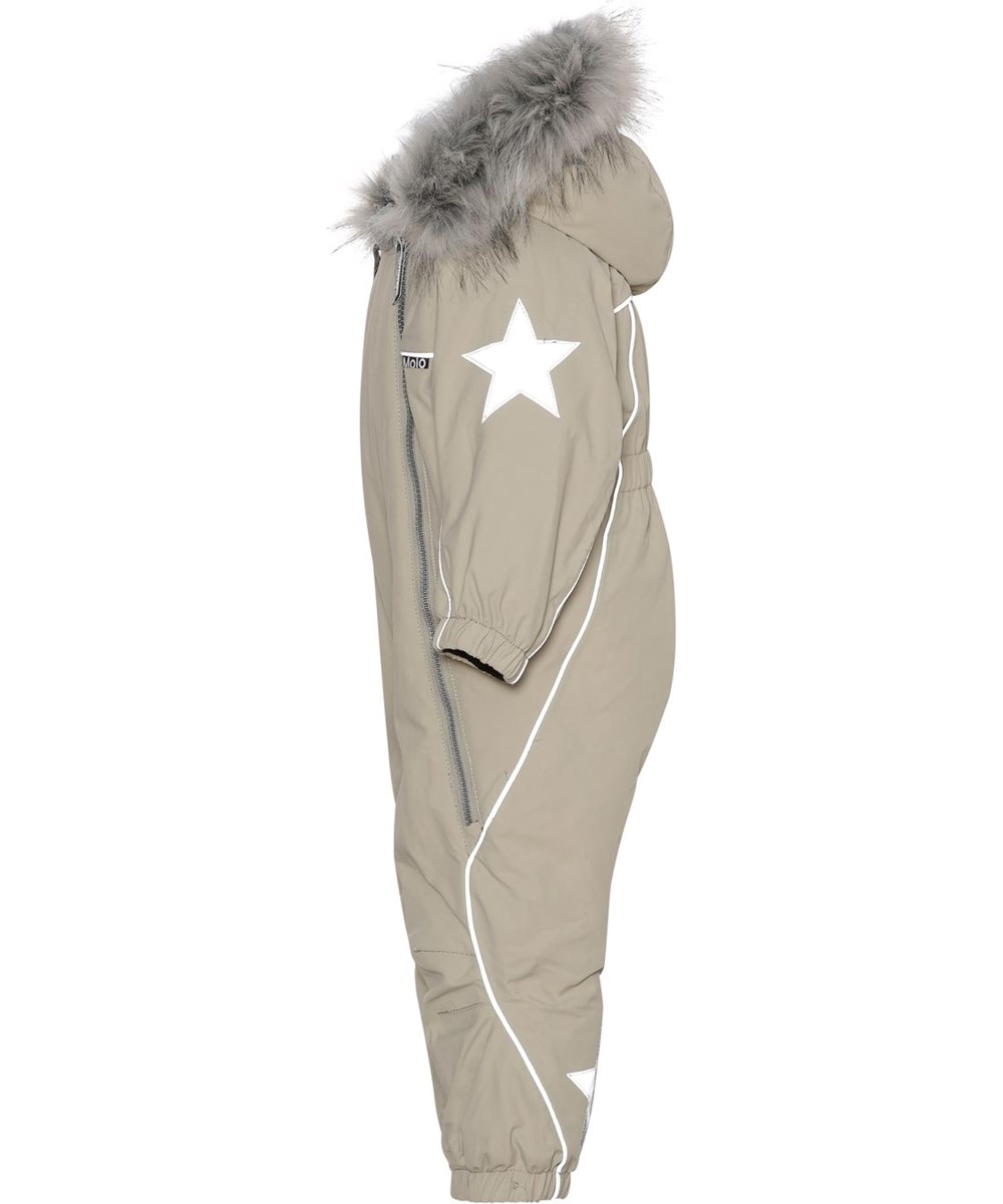 Pyxis Fur - Moon Sand - Recycled baby snowsuit in beige with fur